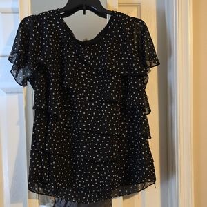 ROZ & AL Black Polka Dot Blouse
